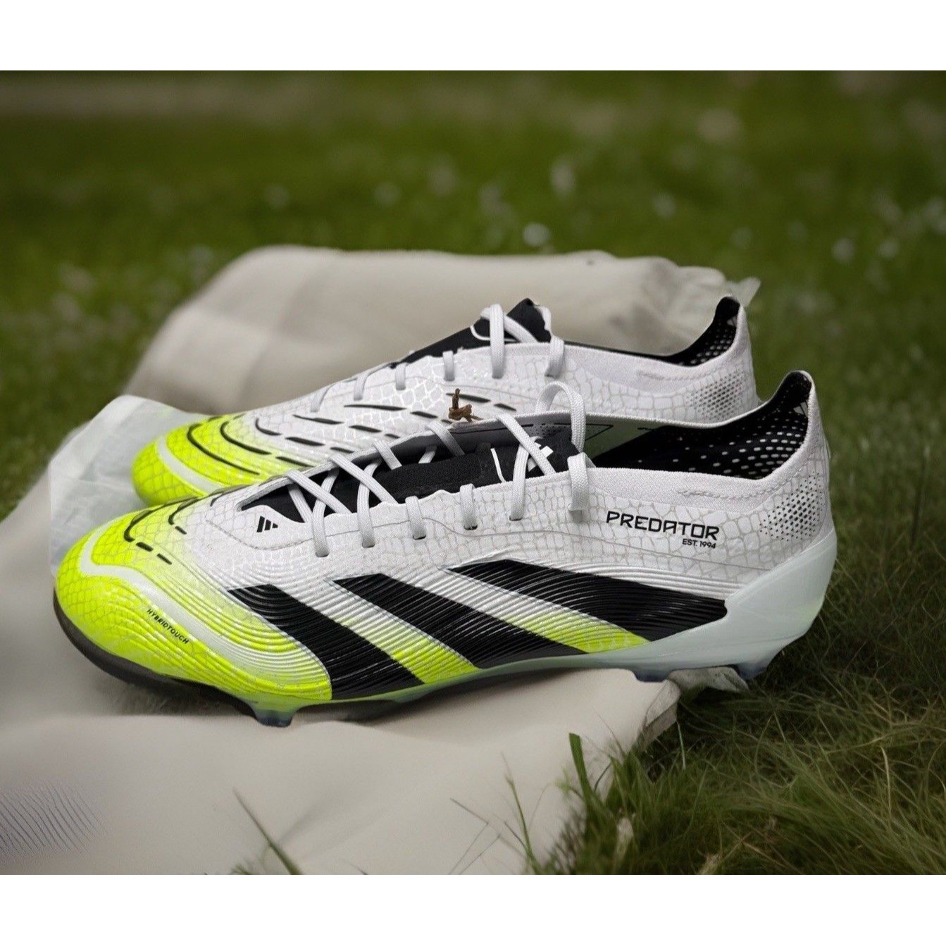 Adidas Predator Elite Fg Soccer Cleats White Black Green Ji1082 Men Size 8.5 Bag